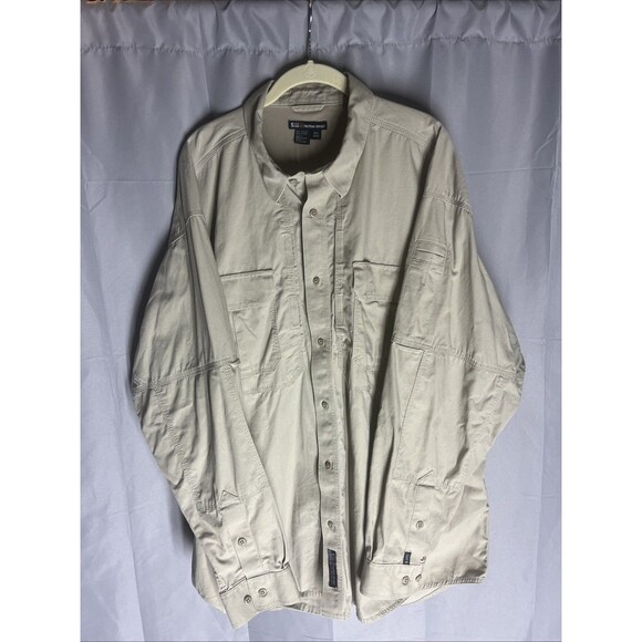5.11 Tactical Other - 5.11 Tactical Series Mens Khaki Conceal Shirt Vented Button Up 72157 Sz 2XL